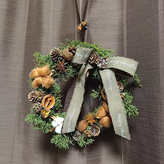 キッチン/ナチュラル/ハンドメイド/ドライフラワー/クリスマスのインテリア実例 - 2023-12-16 12:41:38