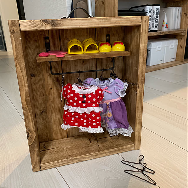 mM様専用 人形用木製クローゼット(扉付き) メルちゃん レミン