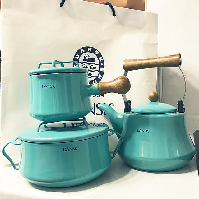 新品】希少 Dansk ダンスク 1Qt ソースパン 黄色 ホーロー 片手