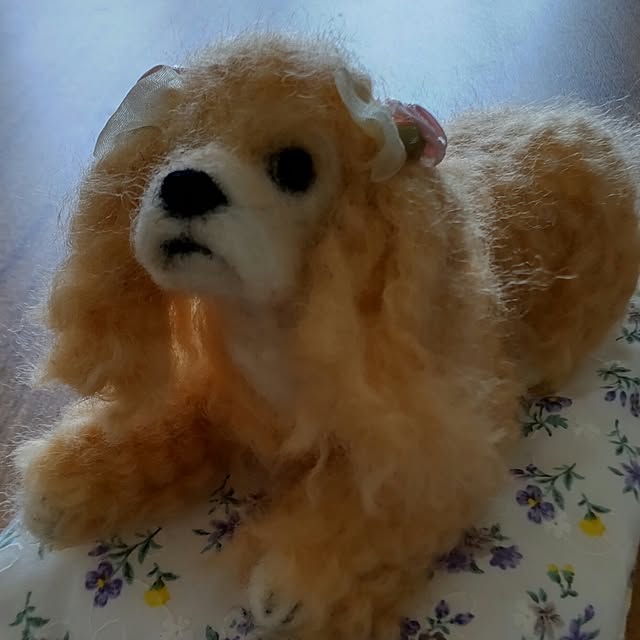 机/ハンドメイド 春/羊毛フェルト作品/ダイソー/ナチュラル...などのインテリア実例 - 2023-05-08 15:30:27