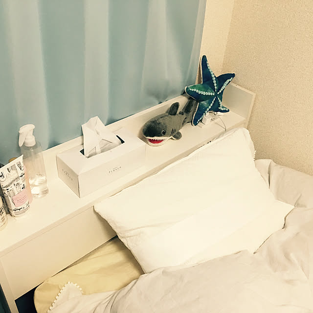 ベッド周り/IKEA/楽天で買ったもの/ワンルーム/一人暮らし...などのインテリア実例 - 2017-09-24 15:37:31