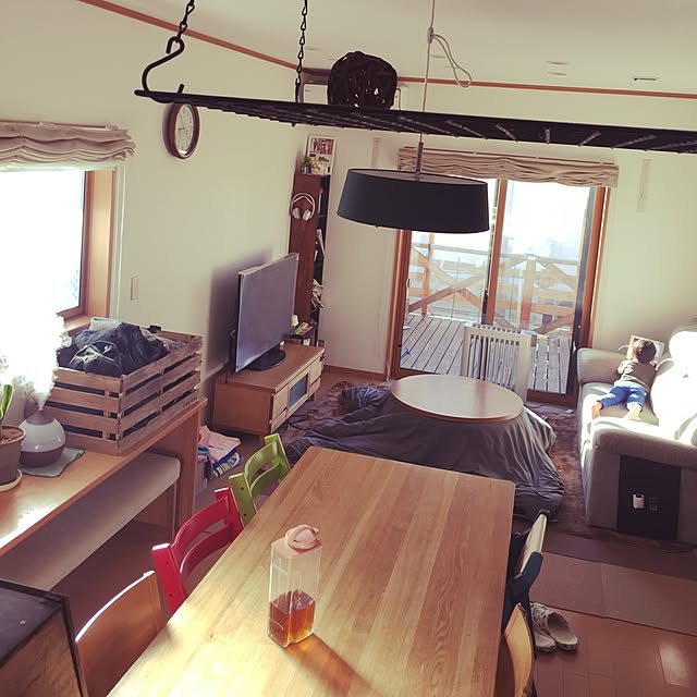 部屋全体/朝は日がよく当たる/朝からのこの眺めが割と好きだ/熱下がって元気有り余ってる/インフルエンザ...などのインテリア実例 - 2017-02-02 08:55:56