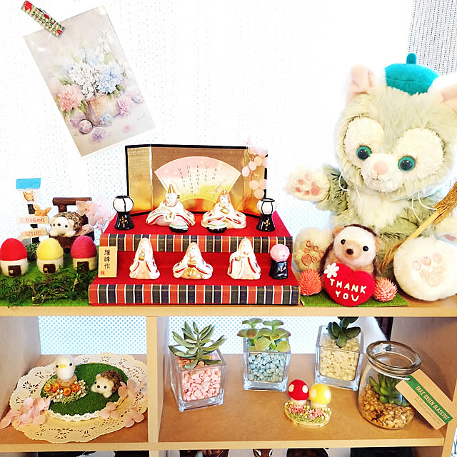 棚/ひな祭り/陶器製/おひなさま♡/anzちゃんの羊毛フェルト...などのインテリア実例 - 2019-02-21 10:50:05