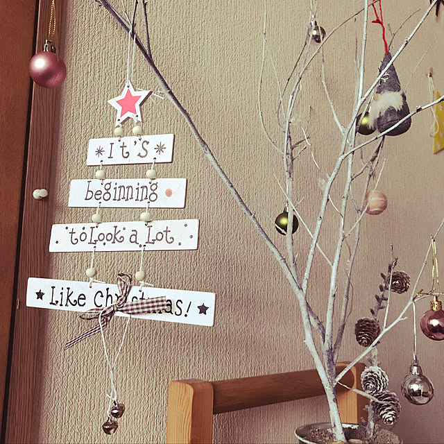 玄関/入り口/RCプレゼント/ハンドメイド/白樺ツリー/クリスマスツリー...などのインテリア実例 - 2018-12-08 15:38:24