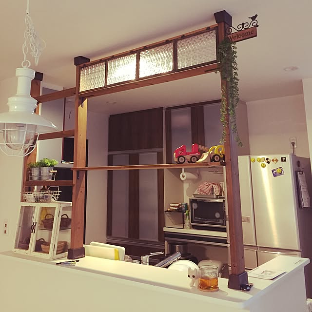 キッチン/100均/DIY/カフェ風/フェイクグリーン...などのインテリア実例 - 2016-09-12 16:45:08