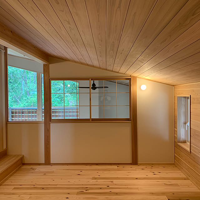 板張りの壁/寝室/インテリア/カフェ風/永本建設...などのインテリア実例 - 2020-12-26 12:34:52