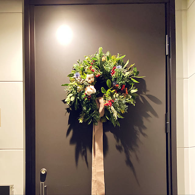 ハンドメイド/リース 手作り/リース/玄関/クリスマスリース...などのインテリア実例 - 2021-11-28 23:51:34