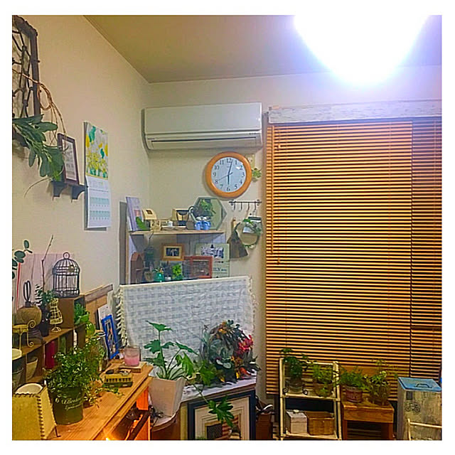 部屋全体/リース作りました/かわりばえありませんがヾ(;´▽｀A``/カメラマーク消し☆/いいね！ありがとうございます◡̈♥︎...などのインテリア実例 - 2017-09-24 19:25:12