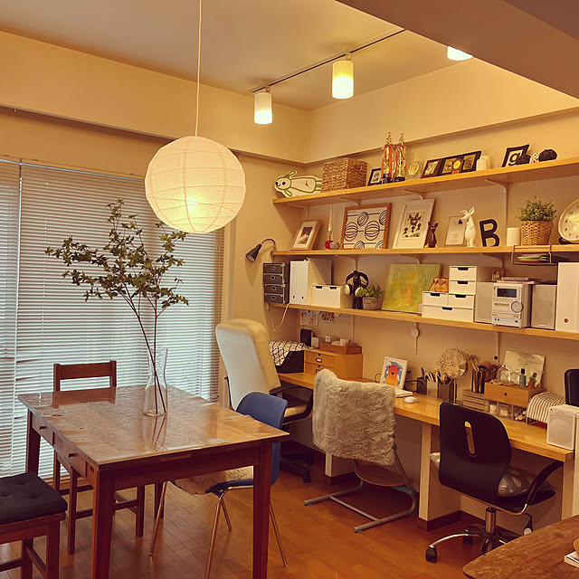 フェイクグリーン/書斎/ニトリ/造作棚/IKEA...などのインテリア実例 - 2023-05-14 14:26:54