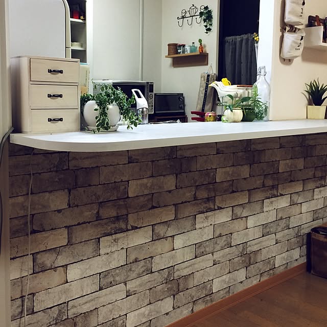 キッチン/輸入壁紙/中古マンション/無印良品/観葉植物...などのインテリア実例 - 2016-03-25 11:58:30