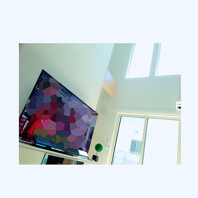 造作テレビボード/フェイクグリーン/SONY KJ-65X9300D/小さなおうち/購入したもの...などのインテリア実例 - 2016-09-01 11:51:38