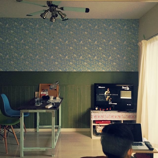 部屋全体/板壁風/DIY/賃貸/ダイニングテーブル...などのインテリア実例 - 2014-08-16 20:42:02