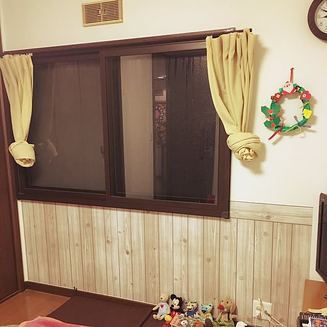 ベッド周り/腰壁風/キャンドゥー壁紙/キャンドゥーのリメイクシート/リメイクシート...などのインテリア実例 - 2017-01-09 21:11:32