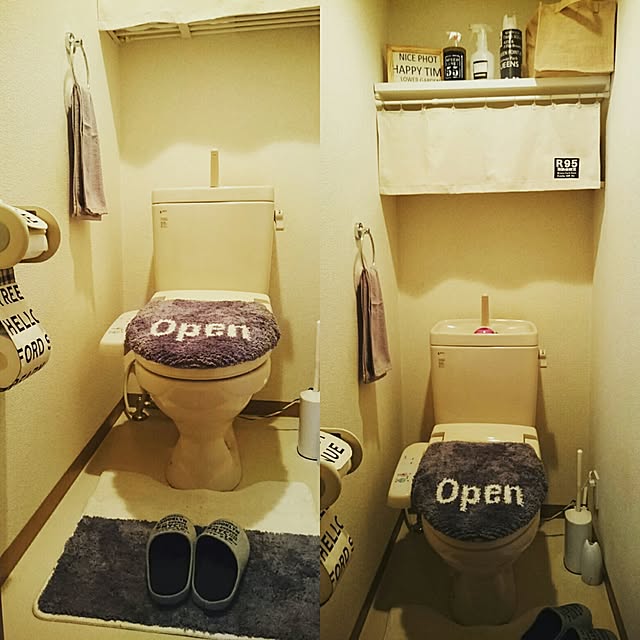 バス/トイレ/ニトリ/トイレカバーセット/しまむらルームシューズ/セリア転写シール...などのインテリア実例 - 2016-09-07 12:46:21