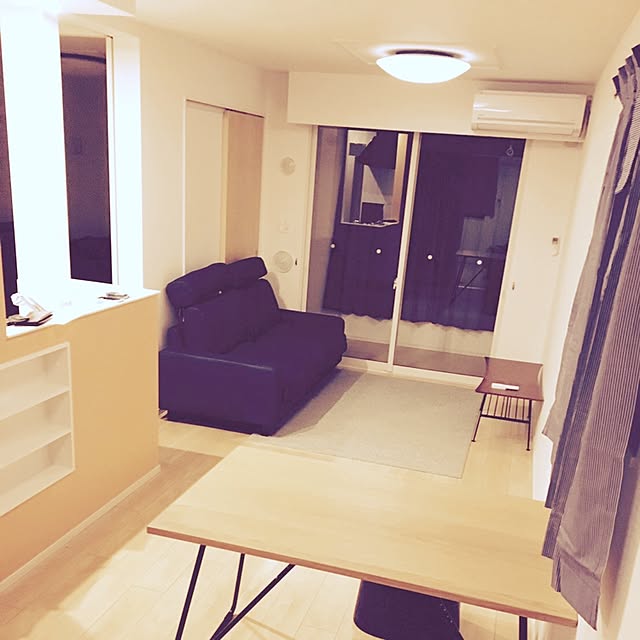 mayoの無印良品-ポリエステルやわらかラグ／ベージュ １００×１４０ｃｍ／グレーの家具・インテリア写真