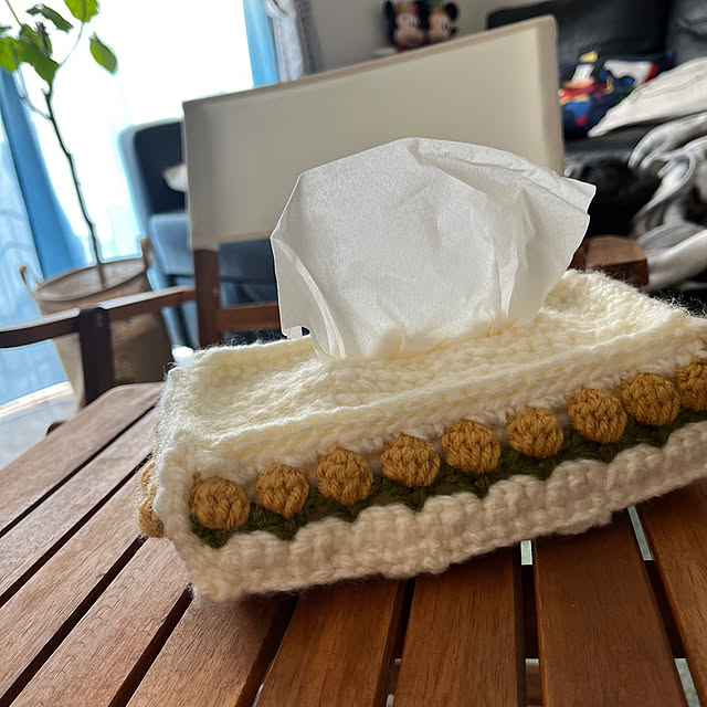 かぎ針編み ティッシュカバーのおしゃれなアレンジ・飾り方の かぎ針編み ティッシュカバーのおしゃれなアレンジ・飾り方の