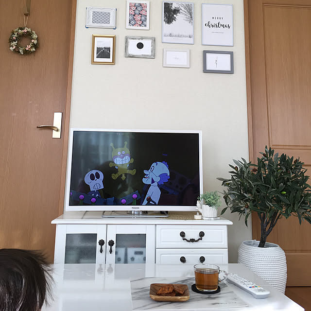 部屋全体/白いテレビ/safaiapo925さんの素材/ホワイトインテリア/寝室のテレビのインテリア実例 - 2018-12-21 11:14:16