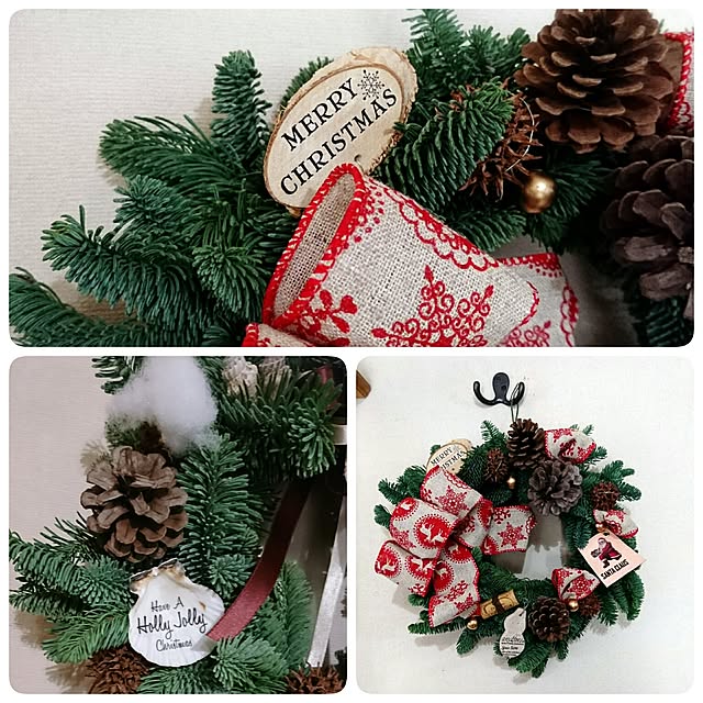 10分でできる/ハンドメイド/セリア/クリスマスリース/クリスマスリース講習...などのインテリア実例 - 2016-12-18 22:13:10