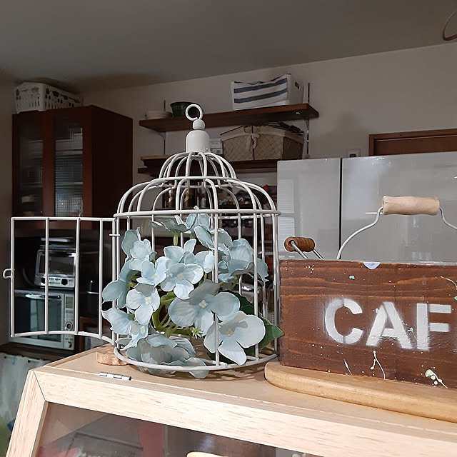 アイアン 嗜も 鳥がモチーフの鳥かご風&ラックセット+インテリア