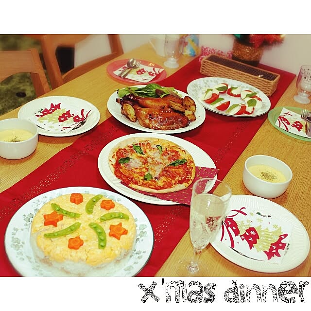 机/クリスマス/ニトリ/テーブルランナー/ナプキン...などのインテリア実例 - 2014-12-28 19:50:08