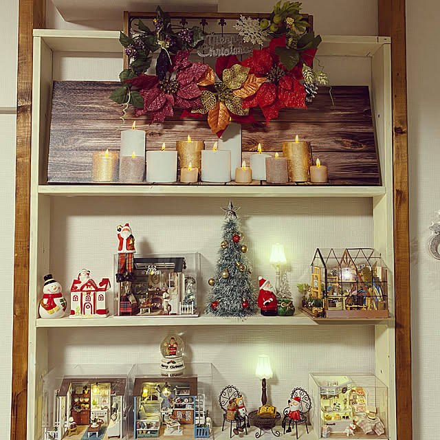 クリスマスディスプレー/ハンドメイド雑貨/棚DIY/カメラマークだらけ/部屋全体のインテリア実例 - 2020-12-20 08:47:07