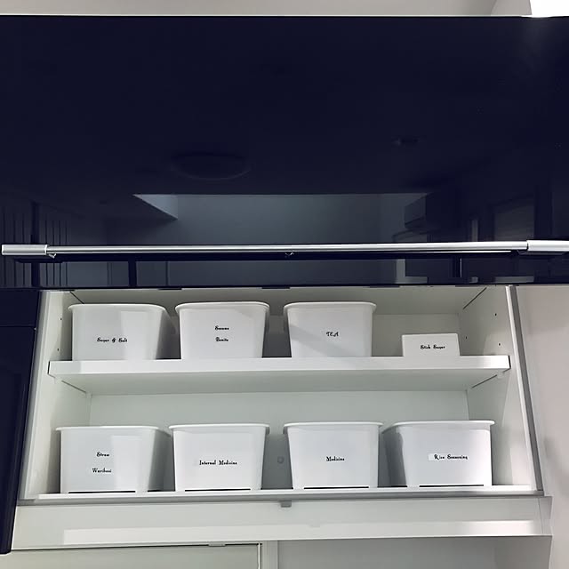 キッチン/モノトーン収納/モノトーンインテリア/カップボード/キッチン収納...などのインテリア実例 - 2017-03-14 13:15:19