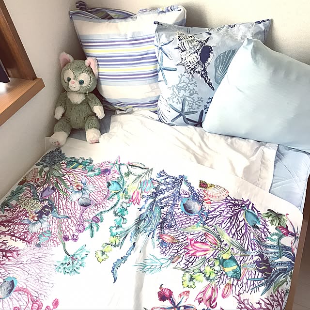 ベッド周り/ニトリ/ZARA HOME/一人暮らし/海を感じるインテリア...などのインテリア実例 - 2017-07-09 16:17:42