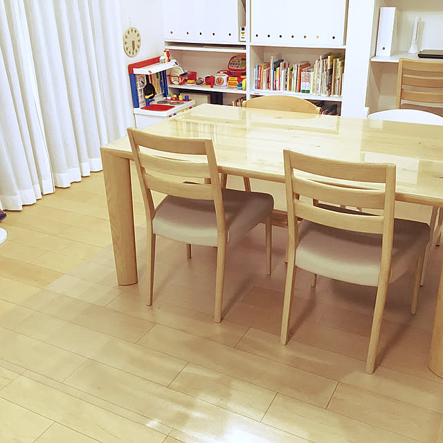 本棚/ダイニングテーブル/ダイニング/おもちゃ収納/備え付け本棚...などのインテリア実例 - 2022-04-16 21:24:56