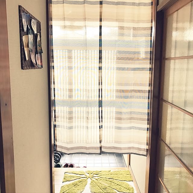 玄関/入り口/目隠しカーテン/築40年以上/昭和の家/引き戸玄関のインテリア実例 - 2017-04-01 10:31:39