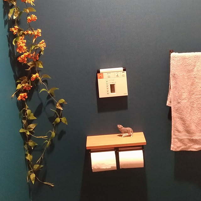 バス/トイレ/一人暮らし/壁紙屋本舗/壁紙DIY/トイレットペーパーホルダー...などのインテリア実例 - 2018-10-11 08:02:07