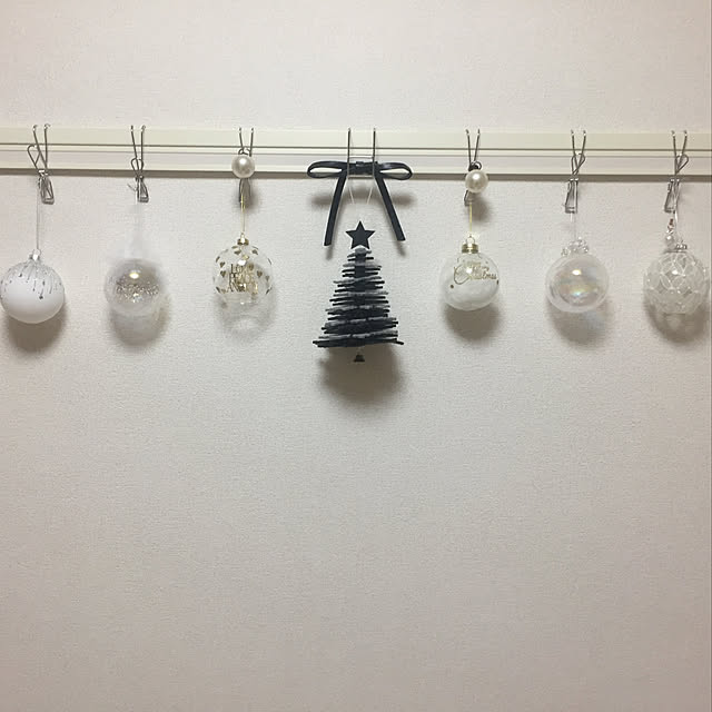 壁/天井/クリスマスオーナメント ガラス パールのインテリア実例 - 2018-12-05 20:05:53