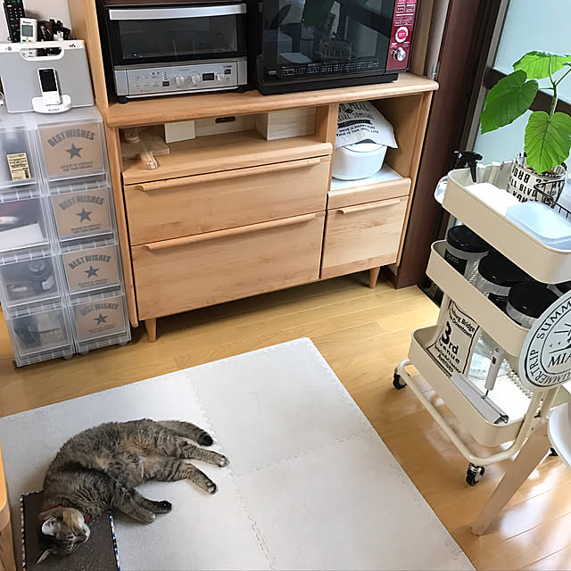 miki178のニトリ-ジョイントマット 8枚入り(Nウォッシュ IV 45x45) の家具・インテリア写真