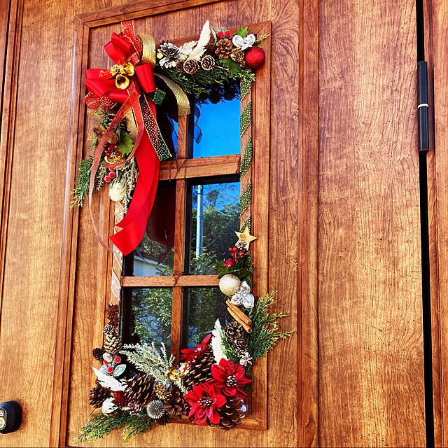 クリスマス仕様/クリスマスリース手作り/クリスマスリースハンドメイド/クリスマス飾り/クリスマス雑貨...などのインテリア実例 - 2021-12-03 15:07:40