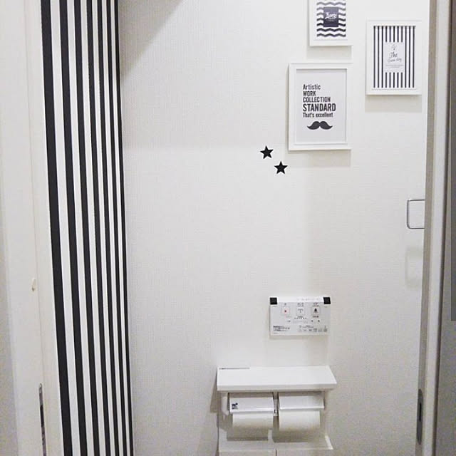 バス/トイレ/モノトーン/マスキングテープ/ダイソー/２階トイレのインテリア実例 - 2018-02-10 16:38:57