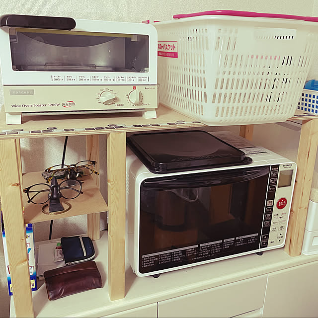 カゴ置き場もあるよ/トースター棚/こまごましたものの収納/コレ、DIYしたよ！/使いやすさ重視...などのインテリア実例 - 2021-05-29 00:55:40