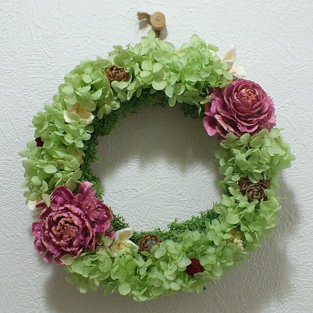 バス/トイレ/手作り/植物/ブリザーブドフラワー/リースのインテリア実例 - 2014-01-04 19:06:26