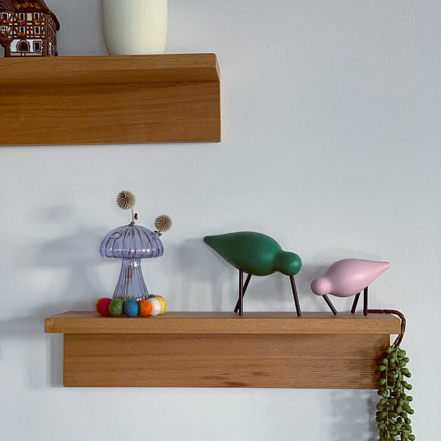 棚/無印良品 壁に付けられる家具/きのこ/花瓶/鳥の置物...などのインテリア実例 - 2024-02-12 01:54:45