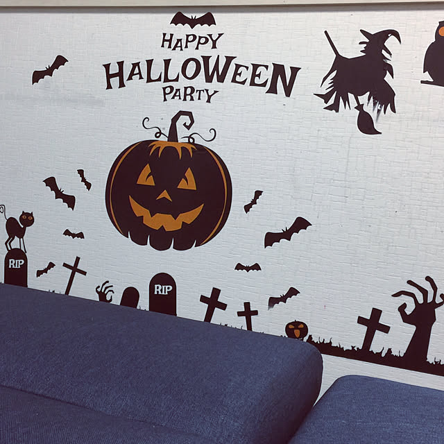 壁/天井/ソファー/ウォールステッカー/ジャックオランタン/ハロウィンインテリア...などのインテリア実例 - 2017-10-11 22:20:28