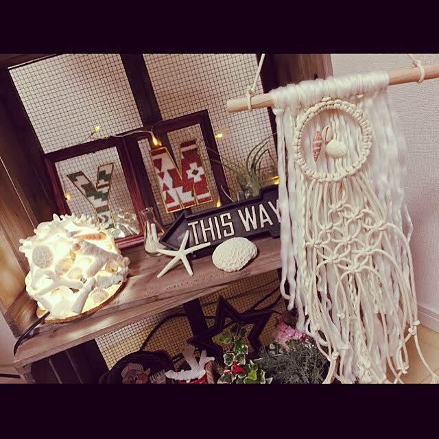 棚/エアープランツ/ランプシェード/タスペトリー/ハンドメイド...などのインテリア実例 - 2016-03-17 19:05:51