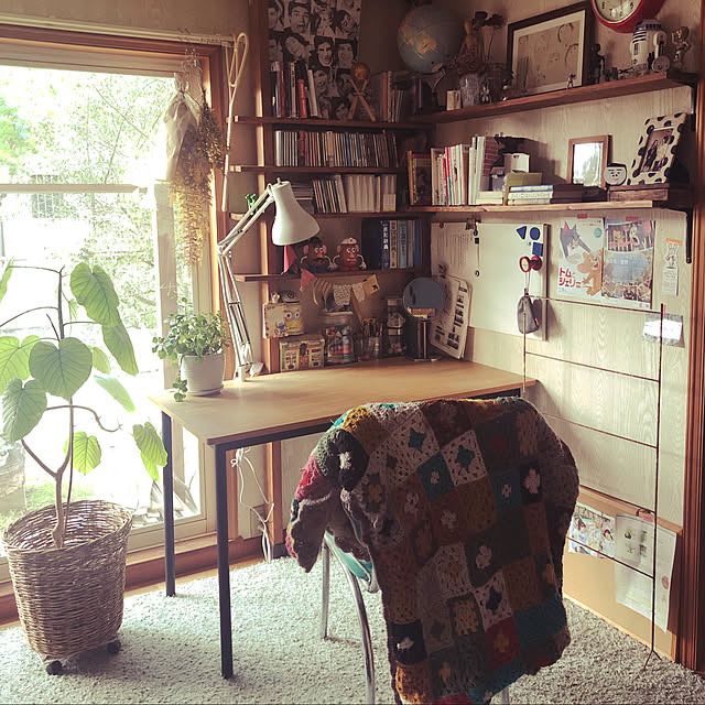 カランコエ/ウンベラータ/無印良品/IKEA/机のインテリア実例 - 2021-06-01 12:38:25