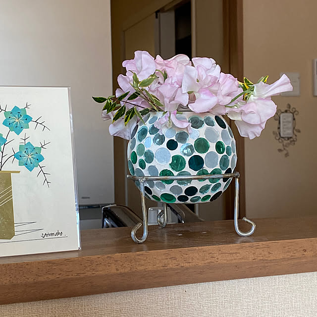 棚/農協で買ったお花/モザイクタイル/流紋焼/スイートピー...などのインテリア実例 - 2024-02-08 13:54:59