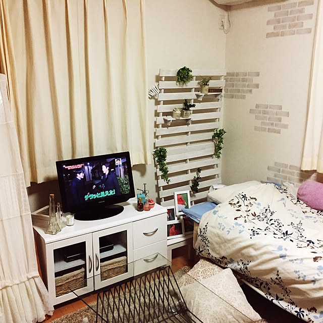 部屋全体/DIY/フェイクグリーン/ナチュラル/ハンドメイドのインテリア実例 - 2017-01-22 23:27:45