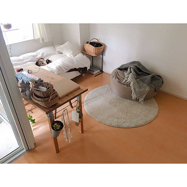 warashibeのIKEA (イケア)-IKEA(イケア) ADUM ラグ パイル長, オフホワイト　50283676　130センチの家具・インテリア写真