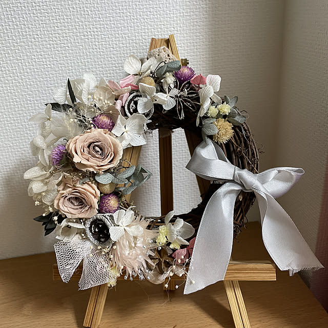 リース/DIY/ドライフラワー/好きな色♡/ハンドメイド...などのインテリア実例 - 2022-12-05 18:55:07