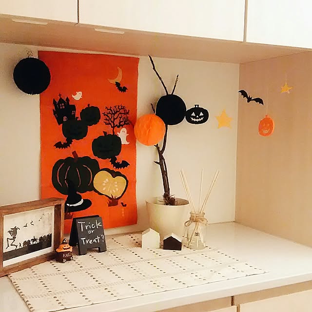 玄関/入り口/ハロウィンディスプレイ/ハロウィン雑貨/ハロウィン/こどもと暮らす...などのインテリア実例 - 2016-10-04 10:29:36