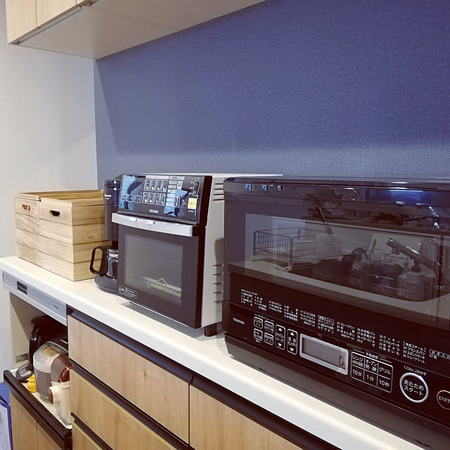 キッチン/東芝 石窯オーブンレンジ/ノンフライ熱風オーブン/ニトリ/木製ボックス...などのインテリア実例 - 2020-10-31 01:43:47