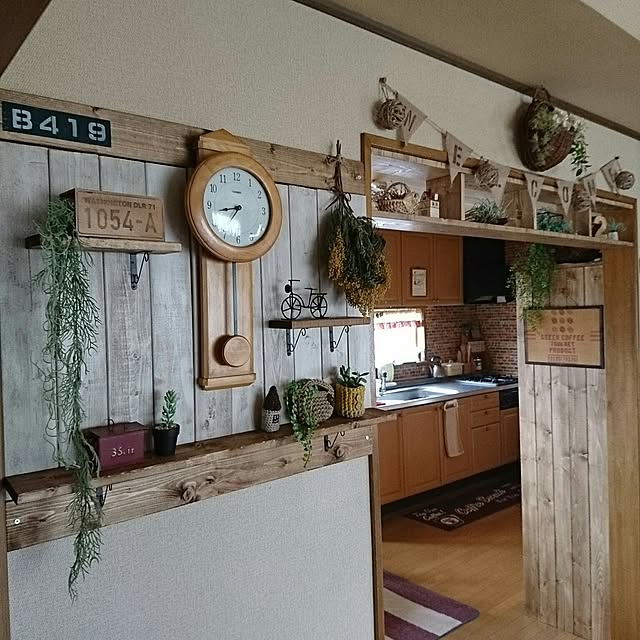 壁/天井/時計のある風景/DIY/ドライフラワー/フェイクグリーン...などのインテリア実例 - 2017-05-17 13:01:15