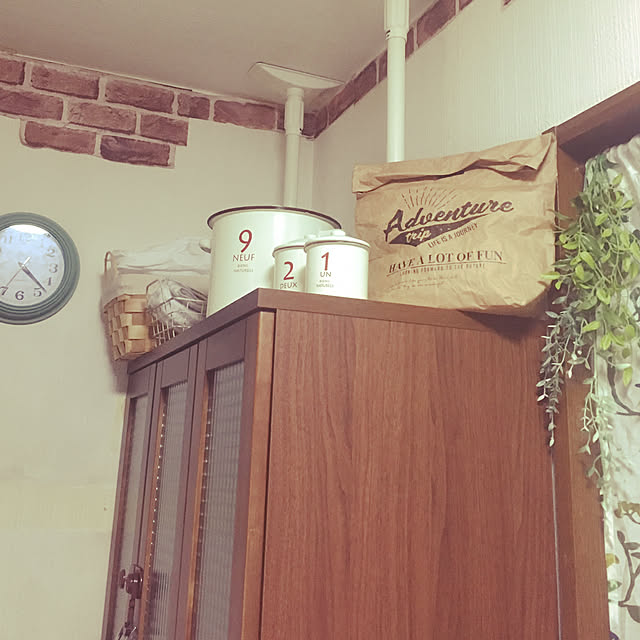 キッチン/フェイクグリーン/紙袋風ランチバッグ/地震対策/ホーローキャニスター...などのインテリア実例 - 2017-09-15 19:52:03