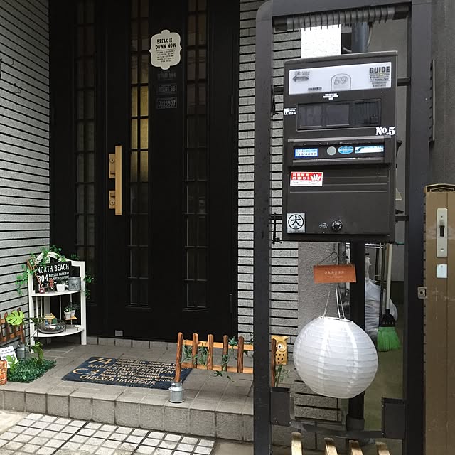玄関/入り口/ステンシル/セリア/DIY/100均のインテリア実例 - 2016-06-29 18:17:46