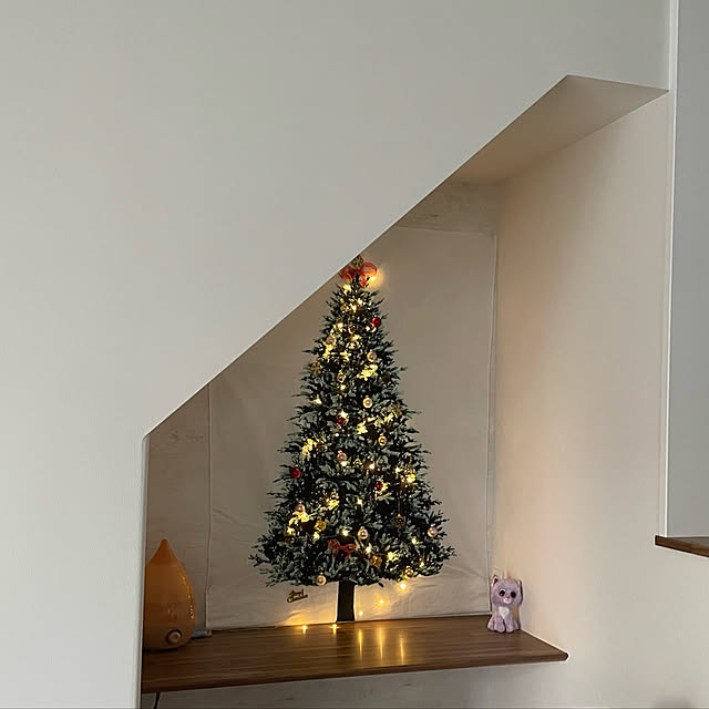 クリスマス飾り/階段下スペース/ワークスペース/タペストリーツリー/クリスマスディスプレイ...などのインテリア実例 - 2022-11-29 00:11:07